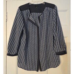 Talbots Navy Blouse, Size XL